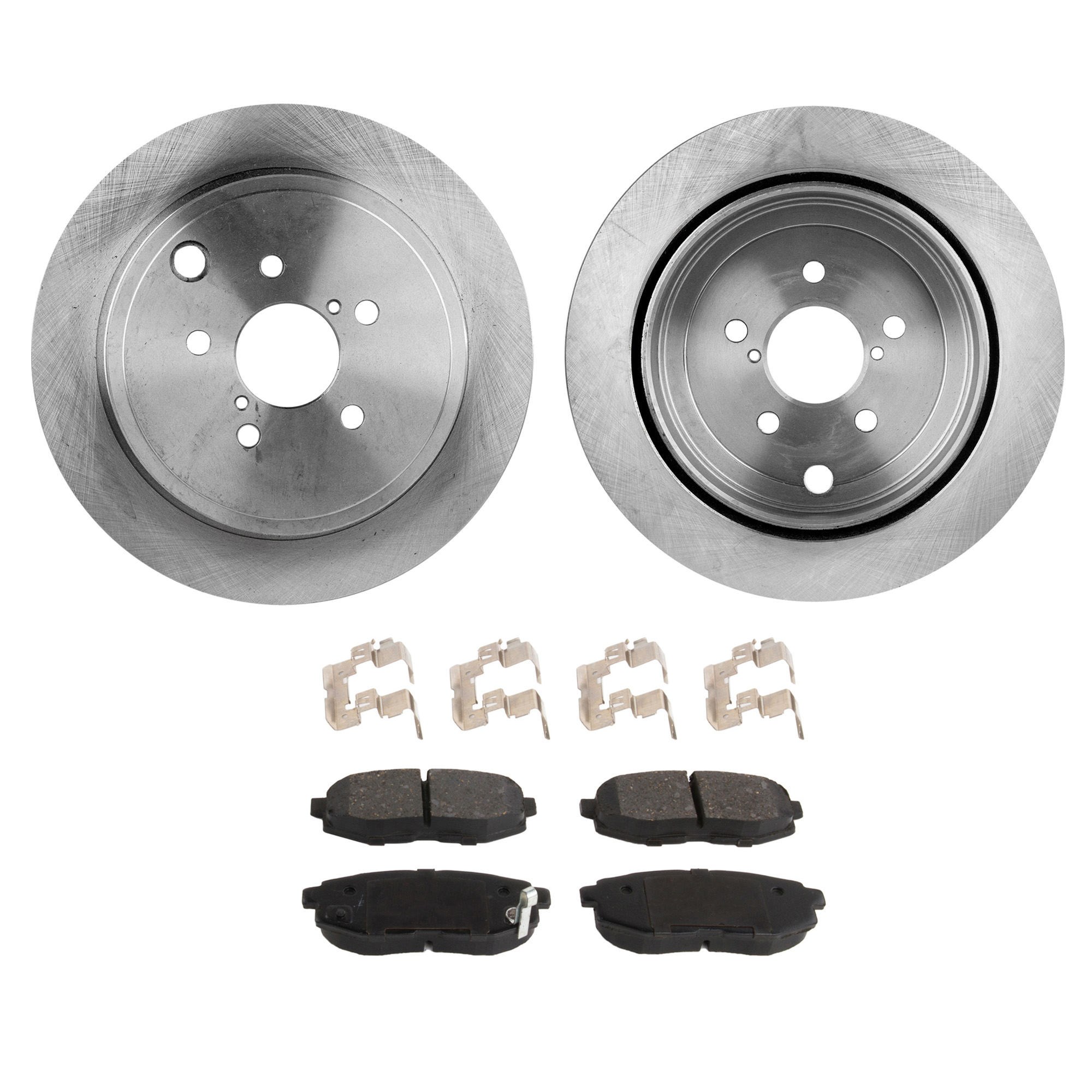 2-Wheel Set Brake Disc and Pad Kit, Plain Surface 5 Lugs 289.81 mm Organic Pro-Line Series, Includes (2) Disc and (1) Pad Set