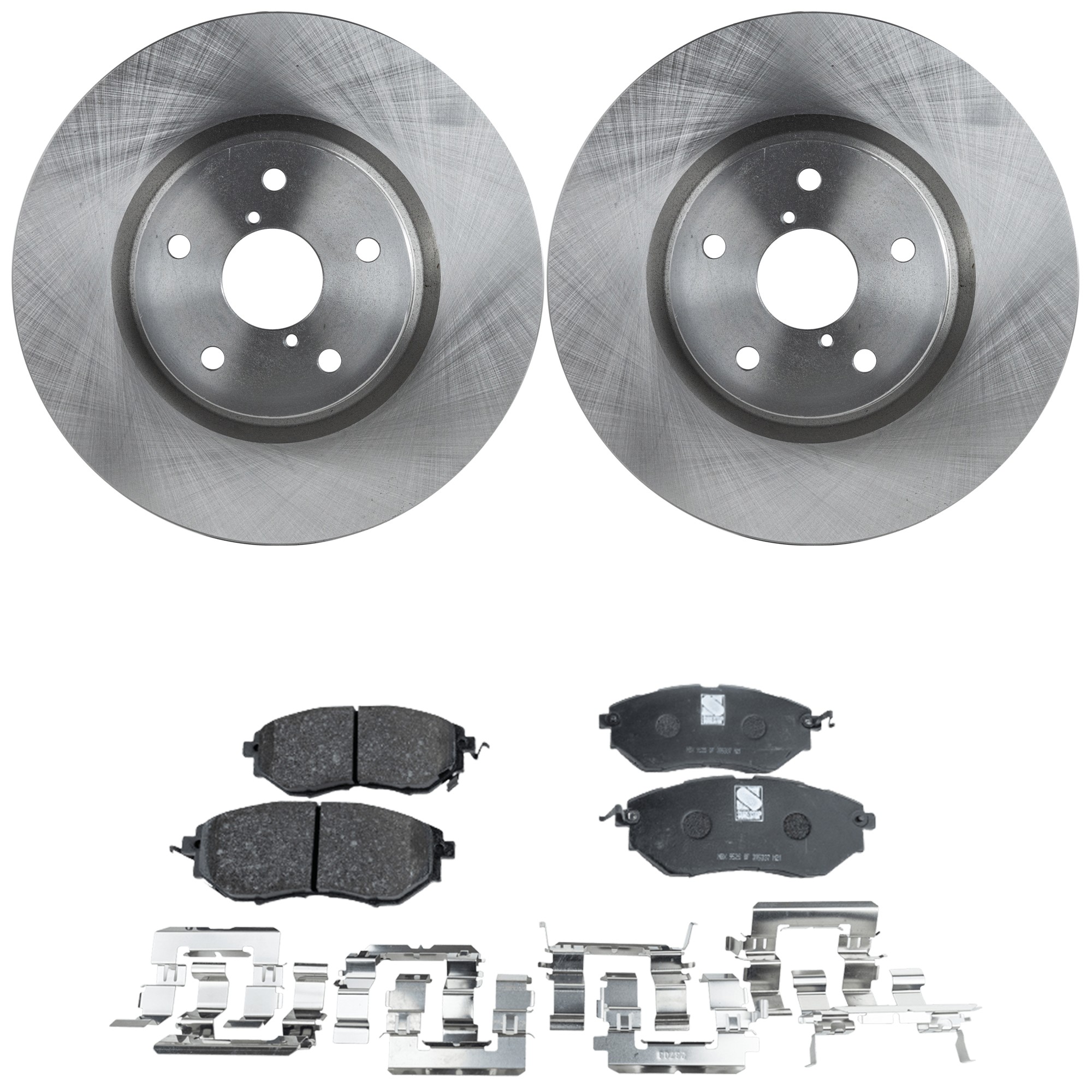 2-Wheel Set Front Brake Disc and Pad Kit, Plain Surface 5 Lugs 315.72 mm Organic Pro-Line Series, Includes (2) Disc and (1) Pad Set