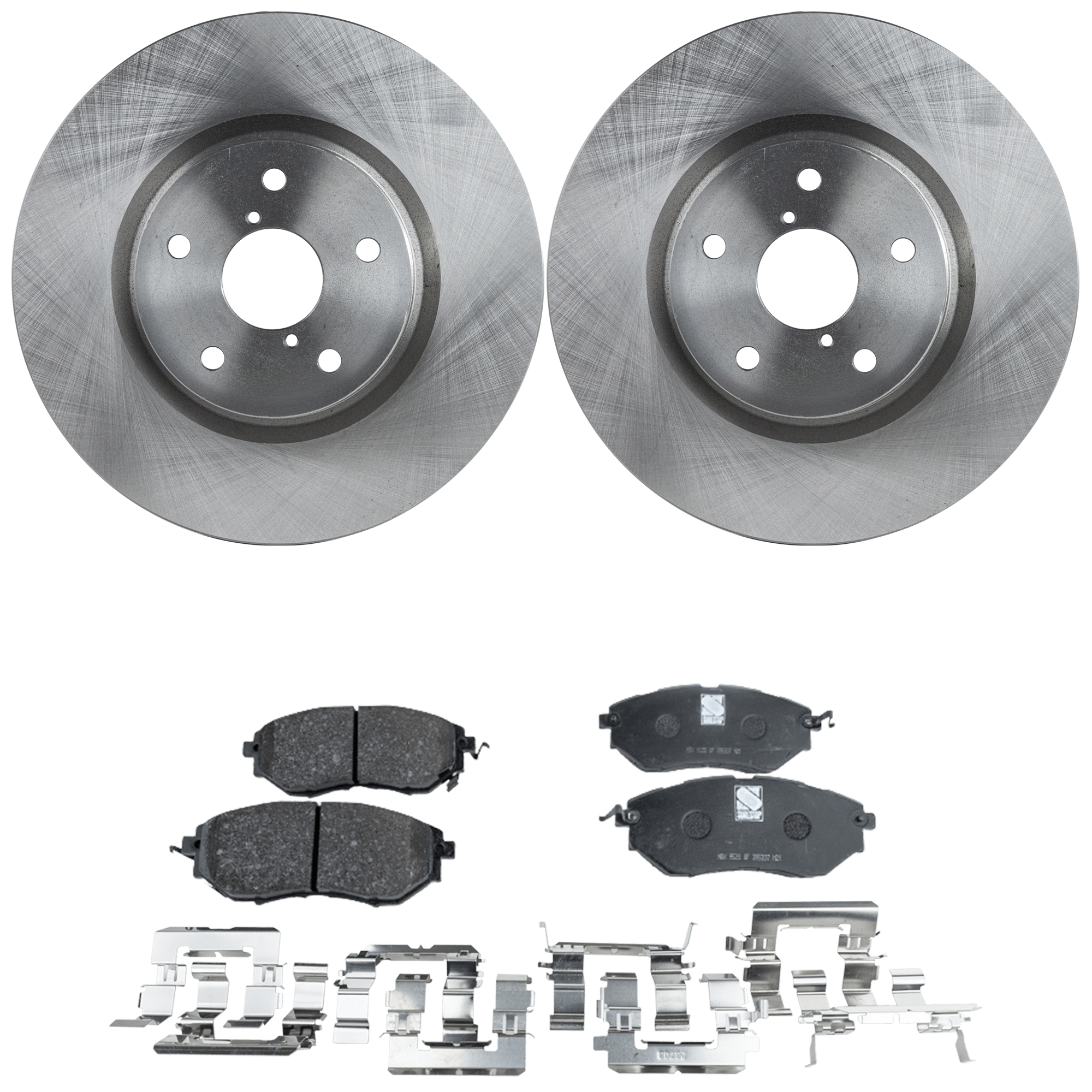 2-Wheel Set Front Brake Disc and Pad Kit, Plain Surface 5 Lugs 315.72 mm Organic Pro-Line Series, Includes (2) Disc and (1) Pad Set
