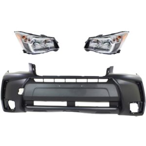 3-Piece Kit Driver and Passenger Side Halogen Headlight, With bulb(s), 2.0L Eng, with Bumper Cover, CAPA Certified
