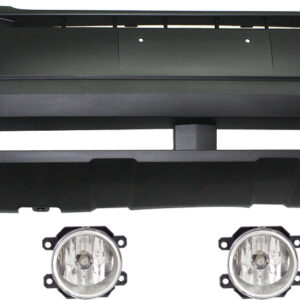 3-Piece Kit Front Primed Bumper Cover, CAPA Certified, Includes (1) Bumper Cover and (2) Fog Light