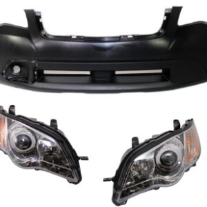 3-Piece Kit, Front Primed Bumper Cover, Includes (1) Bumper Cover and (2) Headlight