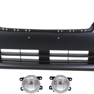 3-Piece Kit Front Primed Bumper Cover, Includes (1) Bumper Cover and (2) Fog Light