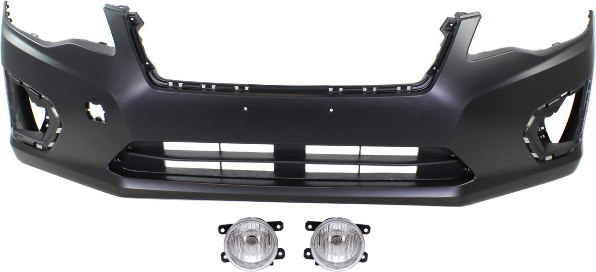 3-Piece Kit Front Primed Bumper Cover, Includes (1) Bumper Cover and (2) Fog Light