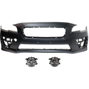 3-Piece Kit Front Primed Bumper Cover, Includes (1) Bumper Cover and (2) Fog Light