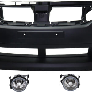 3-Piece Kit, Front Primed Bumper Cover, Includes (1) Bumper Cover and (2) Fog Light