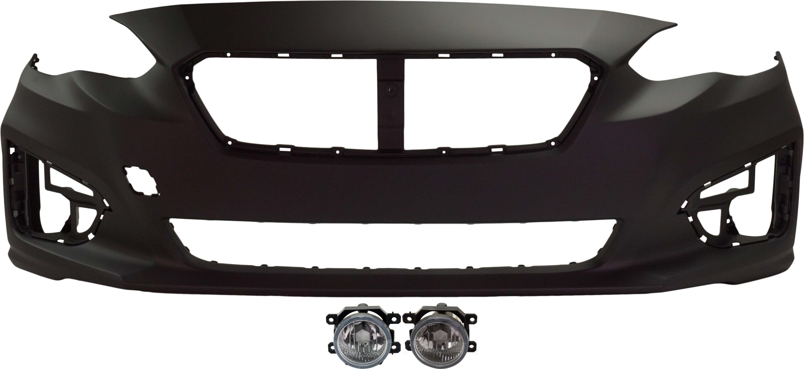 3-Piece Kit Front Primed Bumper Cover, Includes (1) Bumper Cover and (2) Fog Light