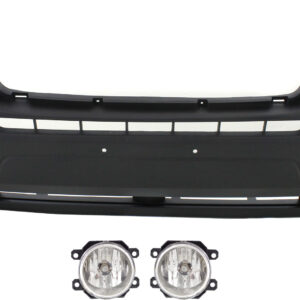 3-Piece Kit Front Primed Bumper Cover, Includes (1) Bumper Cover and (2) Fog Light