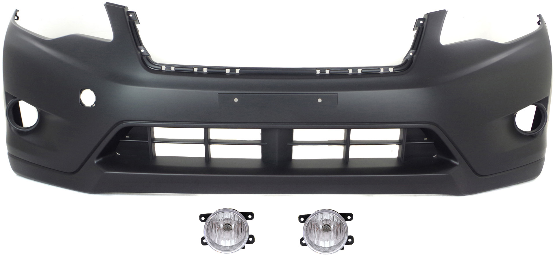 3-Piece Kit, Front Primed Bumper Cover, Includes (1) Bumper Cover and (2) Fog Light