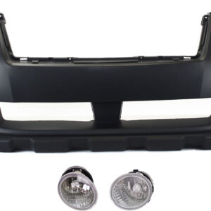 3-Piece Kit Front Upper - Primed, Lower - Textured Bumper Cover, Includes (1) Bumper Cover and (2) Fog Light