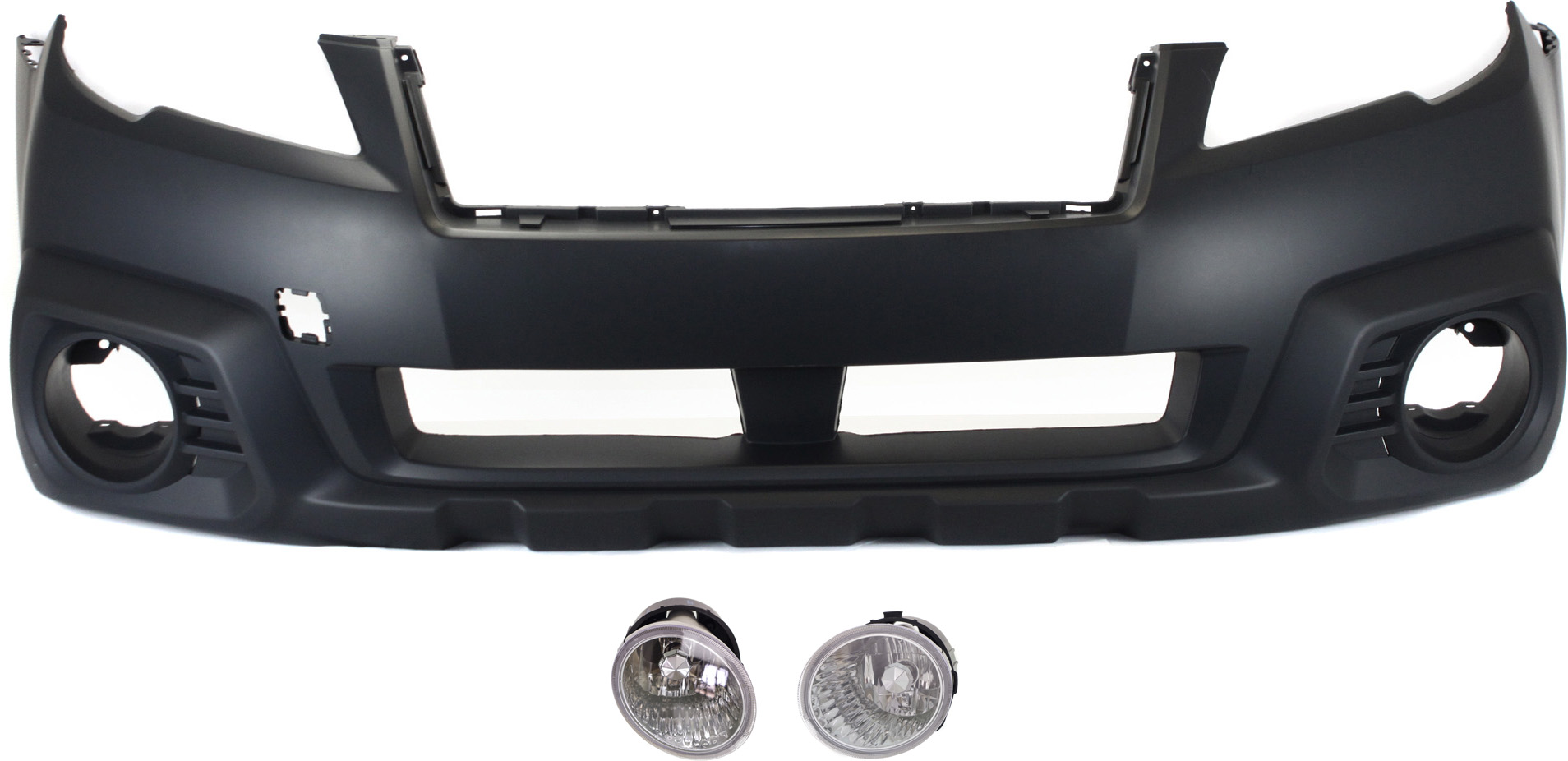 3-Piece Kit Front Upper - Primed, Lower - Textured Bumper Cover, Includes (1) Bumper Cover and (2) Fog Light