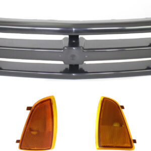 3-Piece Kit, Grille Shell Painted Black, Includes (2) Corner Light and (1) Grille Shell