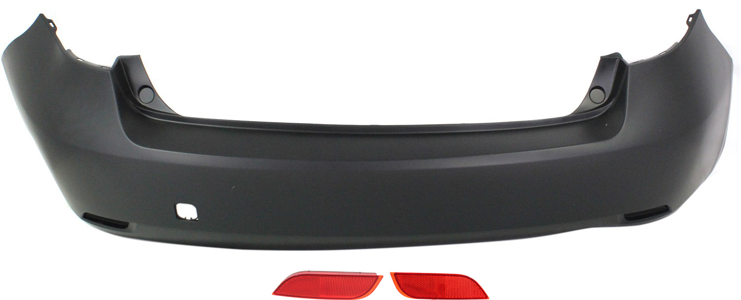 3-Piece Kit, Rear Primed Bumper Cover, Hatchback, Canada or USA Built Vehicle, For Models Without Sport Package, Includes (1) Bumper Cover and (2) Bumper Reflector