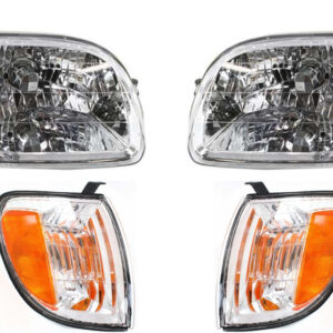 4-Piece Kit Driver and Passenger Side Halogen Headlight, With bulb(s), OE Replacement, Includes (2) Headlight and (2) Turn Signal Light