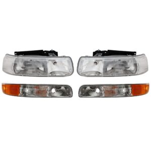 4-Piece Kit Driver and Passenger Side Halogen Headlight, With bulb(s), OE Replacement, Includes (2) Parking Light and (2) Headlight