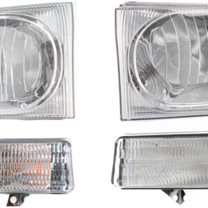 4-Piece Kit Driver and Passenger Side Halogen Headlight, With bulb(s), OE Replacement, Includes (2) Corner Light and (2) Headlight