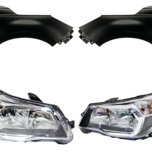 4-Piece Kit Driver Side and Passenger Side Halogen Headlight, With bulb(s), includes Fender, CAPA Certified