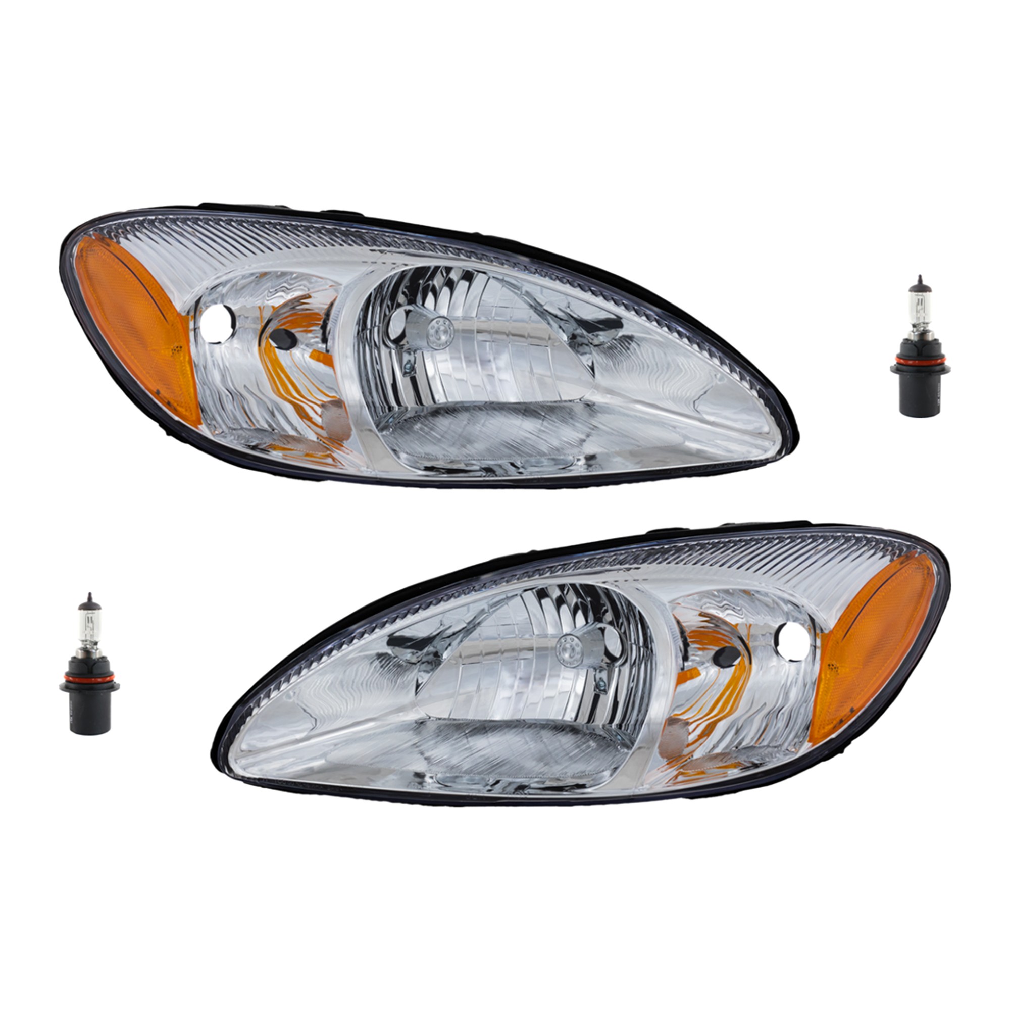 4-Piece Kit Halogen Headlights, With bulb(s), Includes (2) Headlight and (2) Headlight Bulb