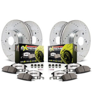4-Wheel Set Power Stop® K1127-26 Front and Rear Z26 Muscle Carbon-Fiber Ceramic Brake Pad and Drilled & Slotted Rotor Kit
