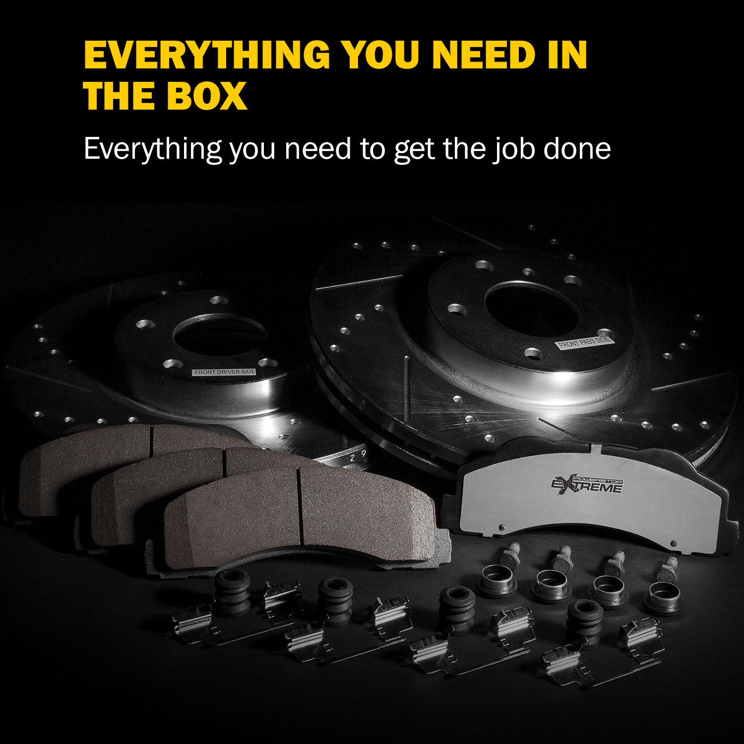4-Wheel Set Power Stop® K6932-26 Front and Rear Z26 Muscle Carbon-Fiber Ceramic Brake Pad and Drilled & Slotted Rotor Kit