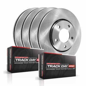 4-Wheel Set Power Stop® TDSK6164 Front and Rear Track Day Spec High-Performance Brake Pads and Rotor Kit