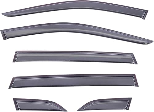 6 Pcs Window Visors Rain Guards Compatible with Toyota RAV4 Hybrid 2026 PMMA Tape-on Outside Black Wind Deflectors Accessories