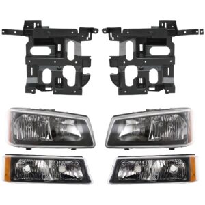 6-Piece Kit Driver and Passenger Side Halogen Headlight, With bulb(s), OE Replacement, Includes (2) Headlight, (2) Headlight Bracket and (2) Turn Signal Light
