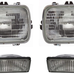 6-Piece Kit Driver and Passenger Side Halogen Headlight, With bulb(s), OE Replacement, Includes (2) Headlight, (2) Reflector and (2) Turn Signal Light