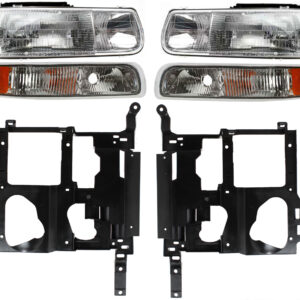 6-Piece Kit Driver and Passenger Side Halogen Headlight, With bulb(s), OE Replacement, Includes (2) Headlight Bracket, (2) Parking Light and (2) Headlight