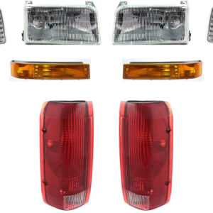 8-Piece Kit Driver and Passenger Side Halogen Headlight, With bulb(s), OE Replacement, Includes (2) Headlight, (2) Corner Light, (2) Turn Signal Light and (2) Tail Light