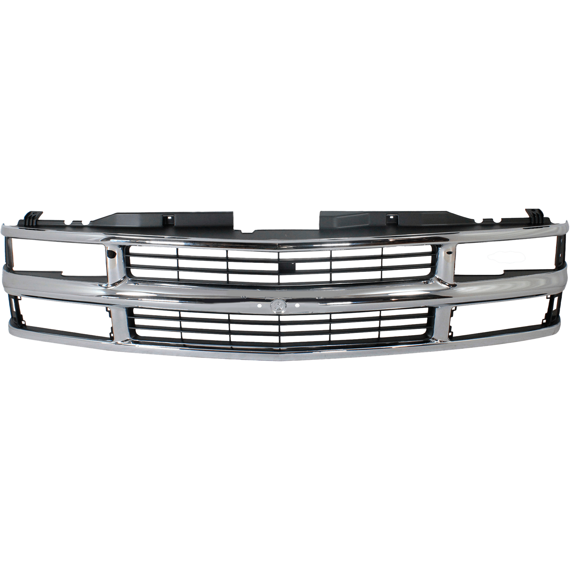 9-Piece Kit Grille Chrome Shell with Painted Black Insert, Includes (1) Grille Shell and Insert, (2) Headlight, (4) Side Marker, and (2) Turn Signal Light