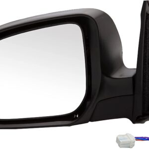 955-1114 Driver Side Mirror, Power Adjust, Non-Heated, Power Folding, Black, No Signal Light, No Memory, No Auto-Dim
