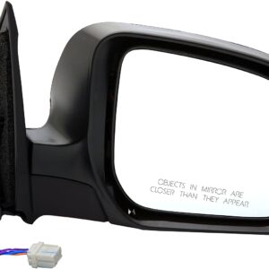 955-1117 Passenger Side Mirror, Power Adjust, Heated, Power Folding, Black, No Signal Light, No Memory, No Auto-Dim