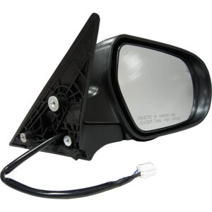 955-800 Passenger Side Mirror, Power Adjust, Heated, Manual Folding, Black, No Signal Light, No Memory, No Puddle Light, No Auto-Dim, No Blind Spot Feature