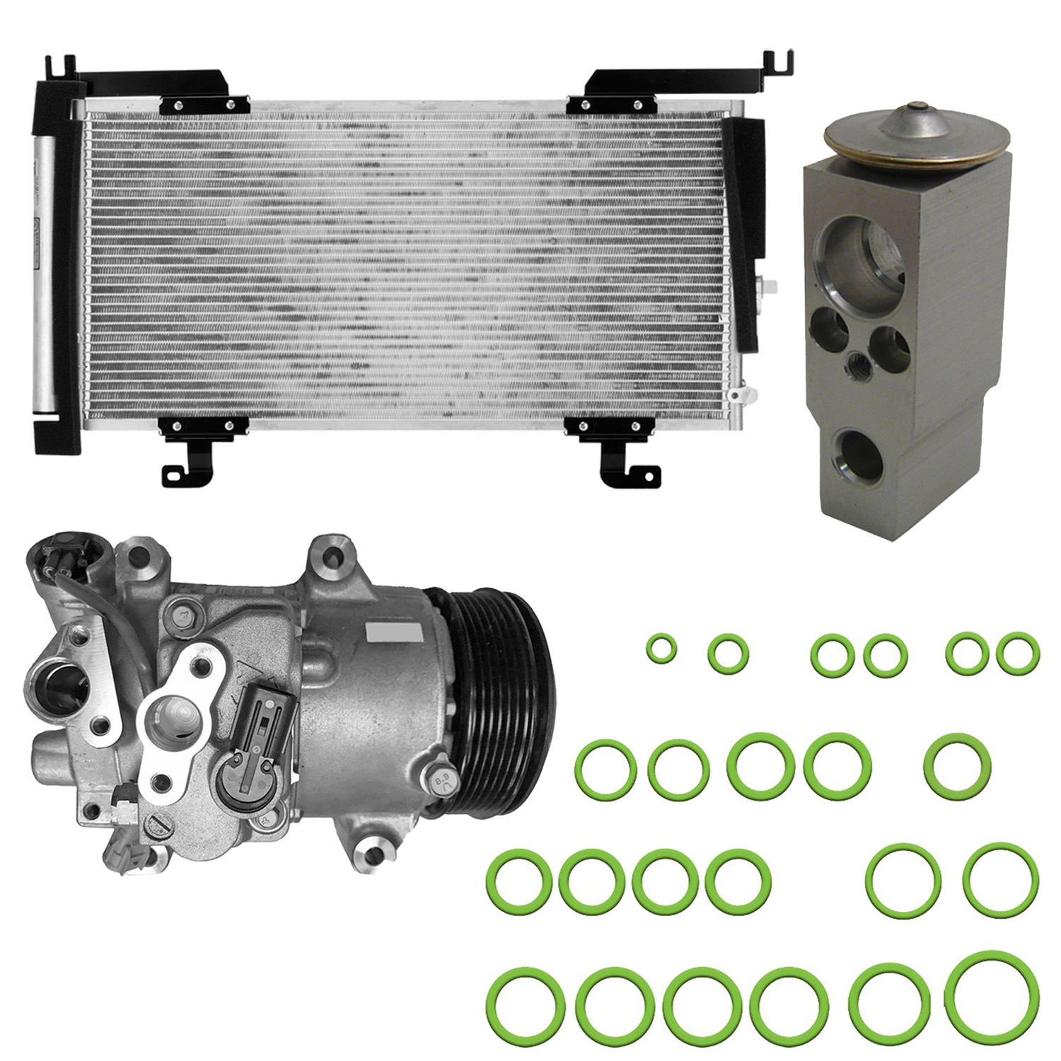 9642543A A/C Compressor, With Clutch, 2.5L, 4Cyl