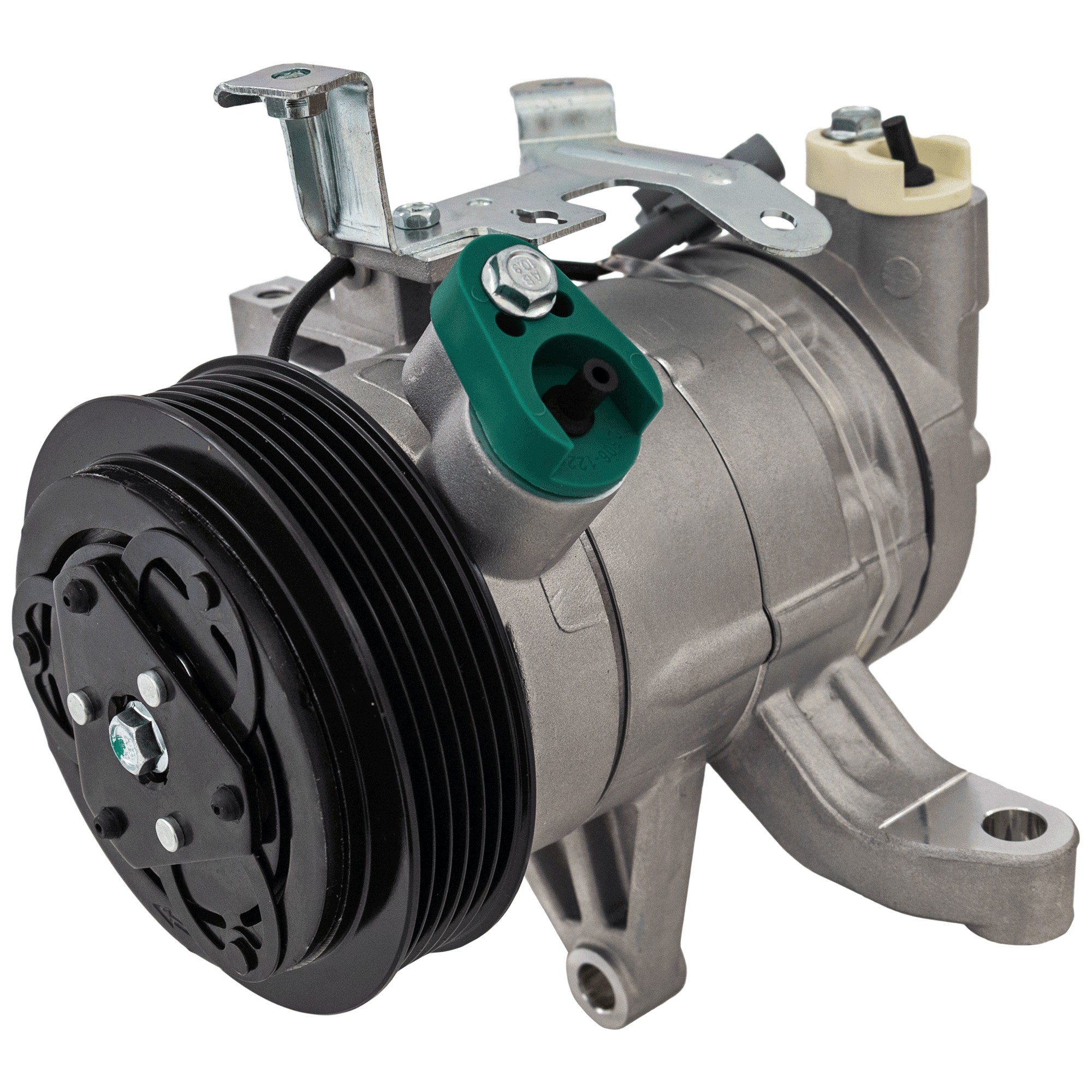 A/C Compressor With Clutch, 6-Groove Pulley