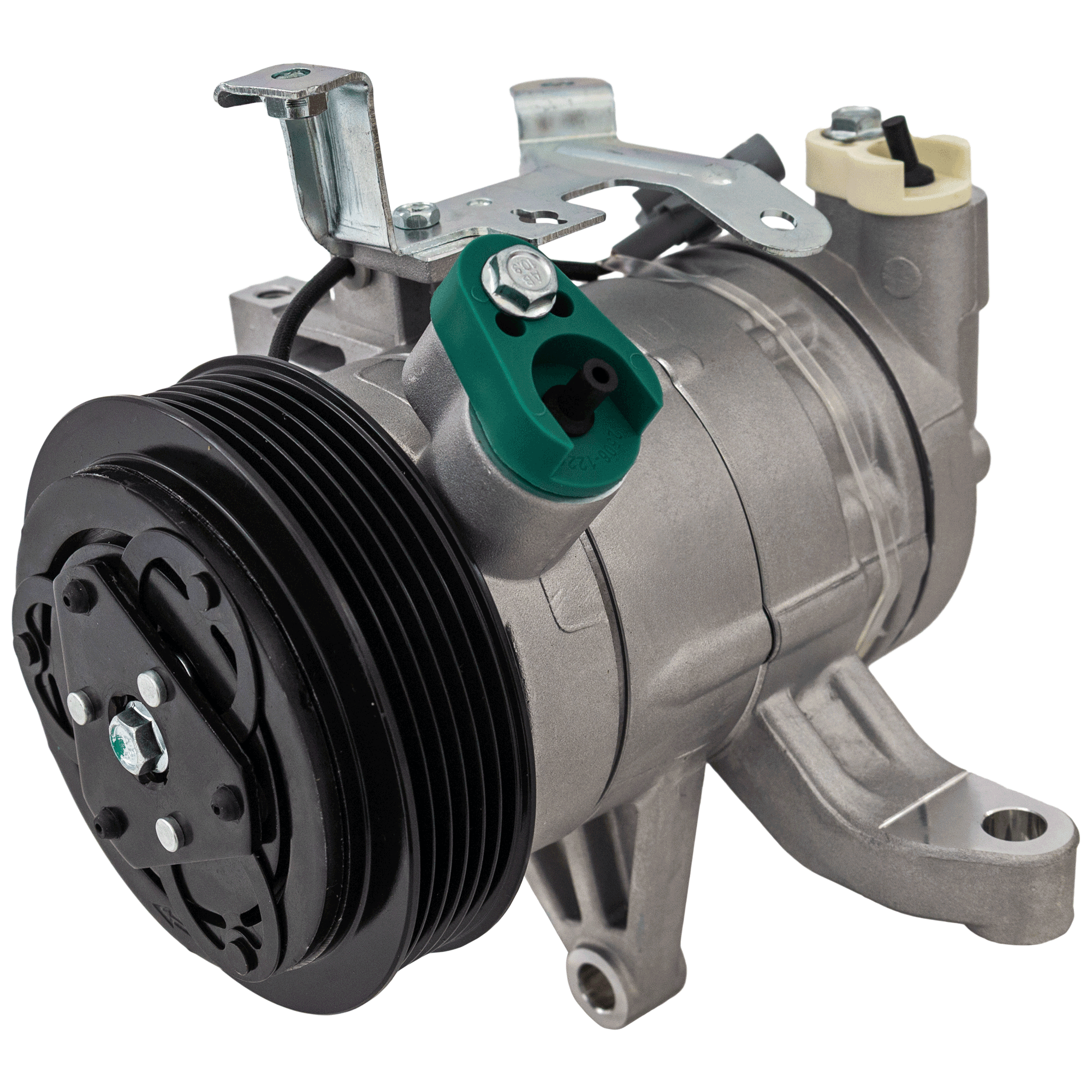 A/C Compressor With Clutch, 6-Groove Pulley