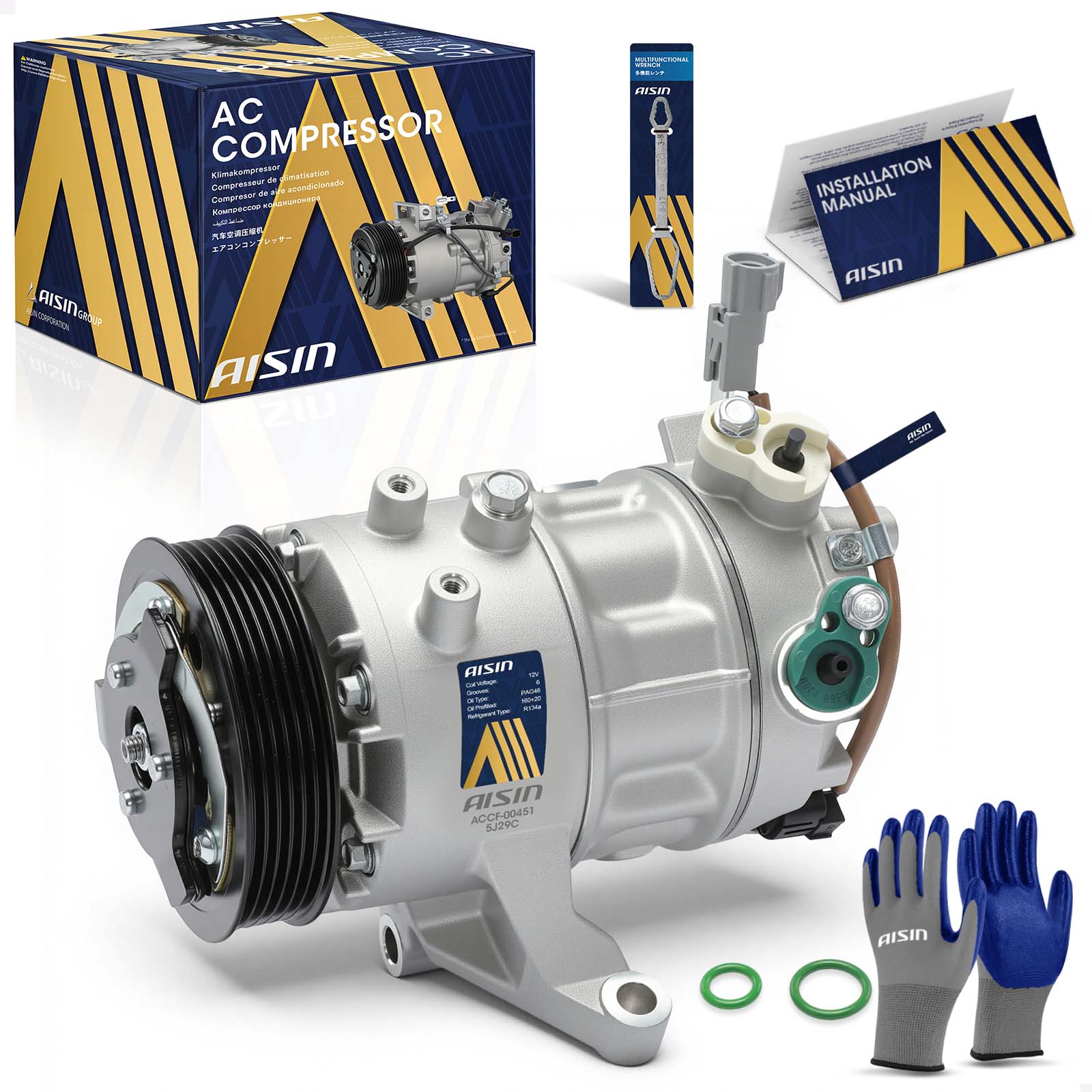 ACCF-00451 A/C Compressor, With Clutch, 2.5L, 4Cyl
