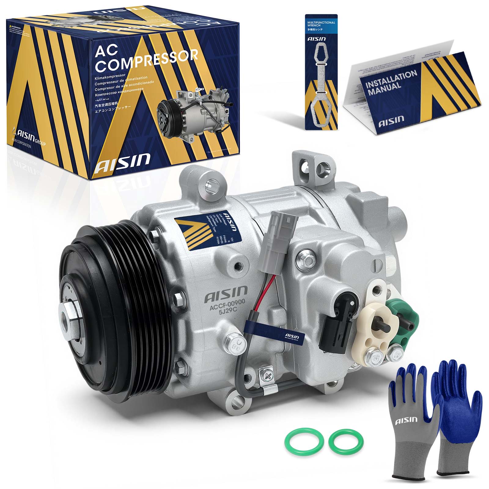 ACCF-00900 A/C Compressor, With Clutch, 2.4L, 4Cyl