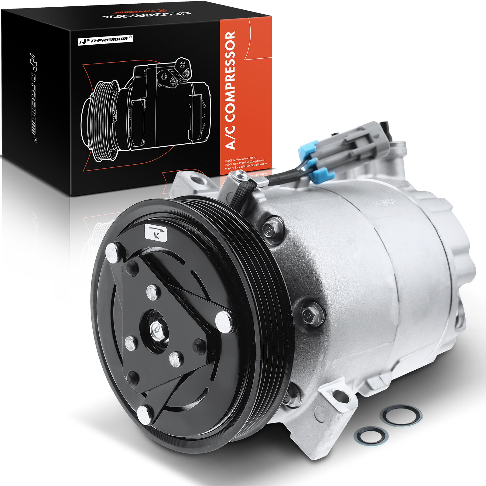 APACC365 AC Compressor with Clutch with 5-Groove Pulley