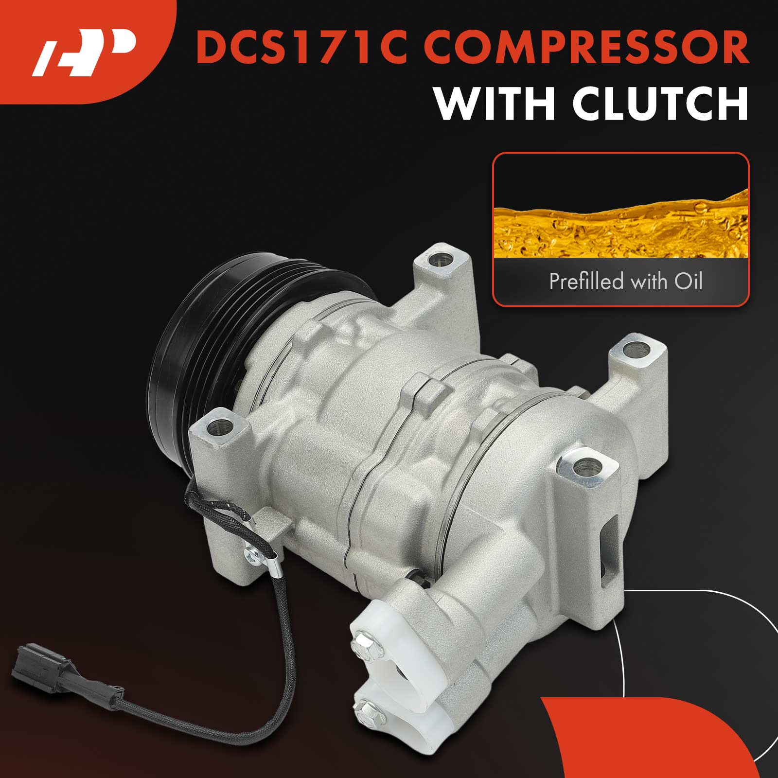APACC685 AC Compressor with Clutch with 4-Groove Pulley