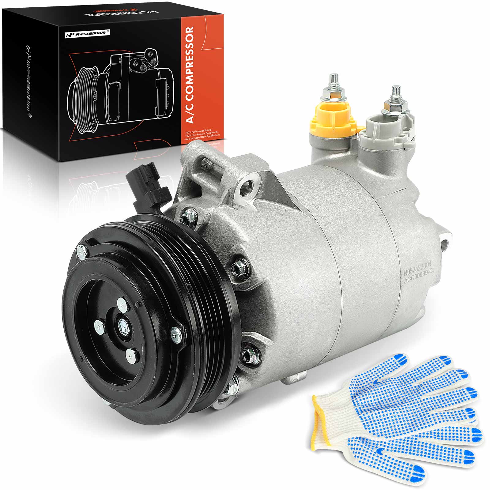 APACC804 AC Compressor with Clutch with 4-Groove Pulley