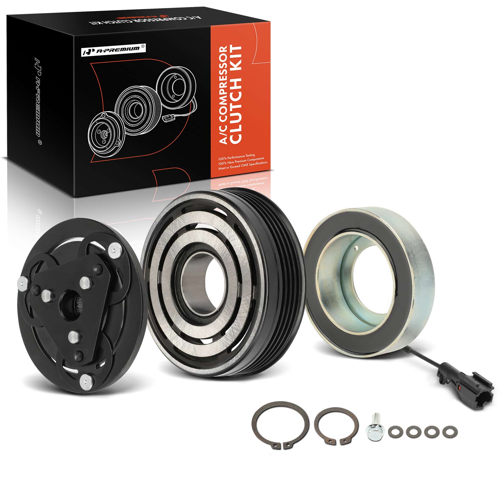 APACK014 AC Compressor Clutch Kit with 4-Groove Pulley