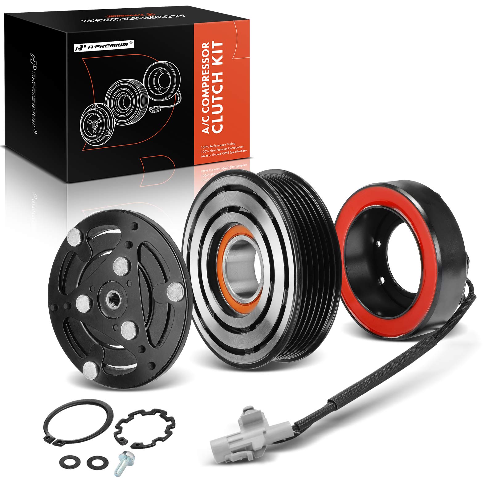 APACK211 AC Compressor Clutch Kit with 6-Groove Pulley