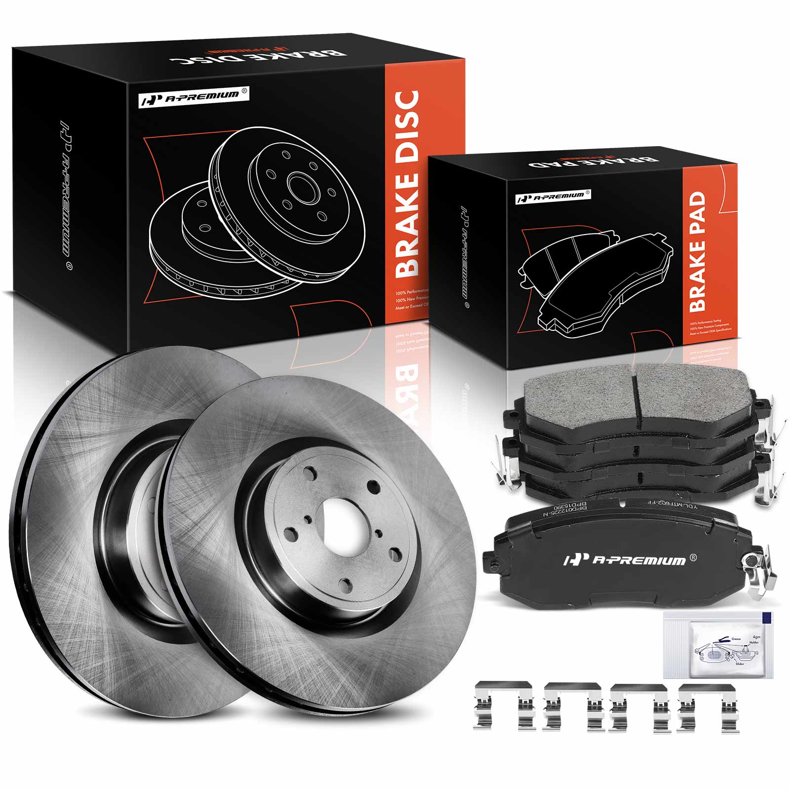 APBRPR1408 6 Pcs Front Disc Brake Rotors & Ceramic Brake Pads