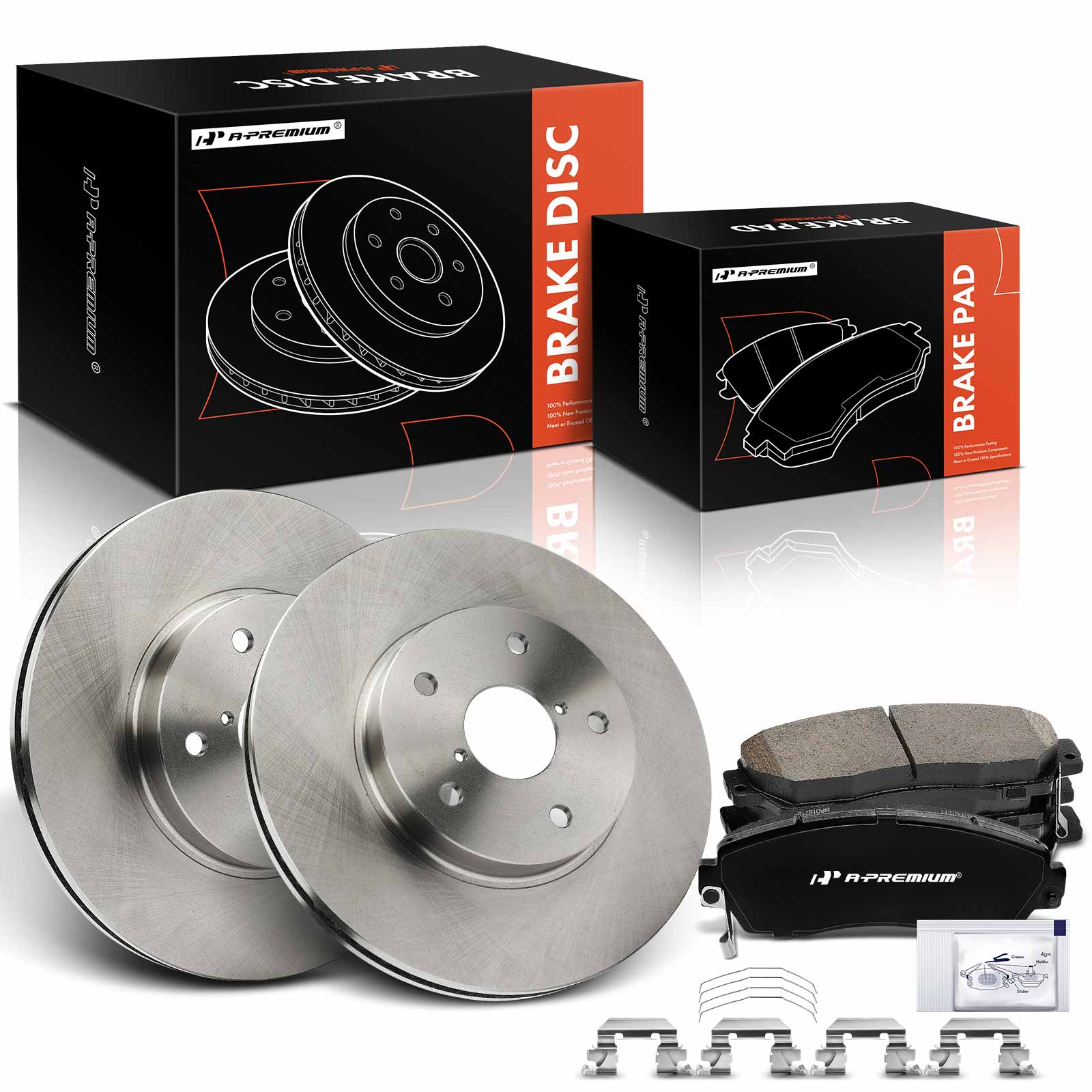 APBRPR1426 6 Pcs Front Disc Brake Rotors & Ceramic Brake Pads