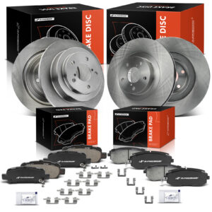 APBRPR1745 12 Pcs Front & Rear Disc Brake Rotors & Ceramic Brake Pads