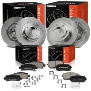 APBRPR1846 12 Pcs Front & Rear Disc Brake Rotors & Ceramic Brake Pads