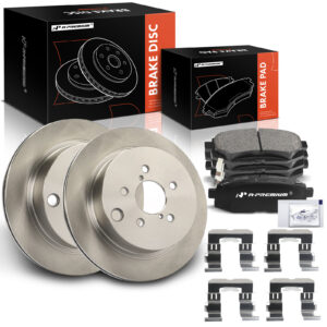 APBRPR1874 6 Pcs Rear Disc Brake Rotors & Ceramic Brake Pads