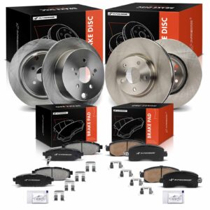 APBRPR1937 12 Pcs Front & Rear Disc Brake Rotors & Ceramic Brake Pads